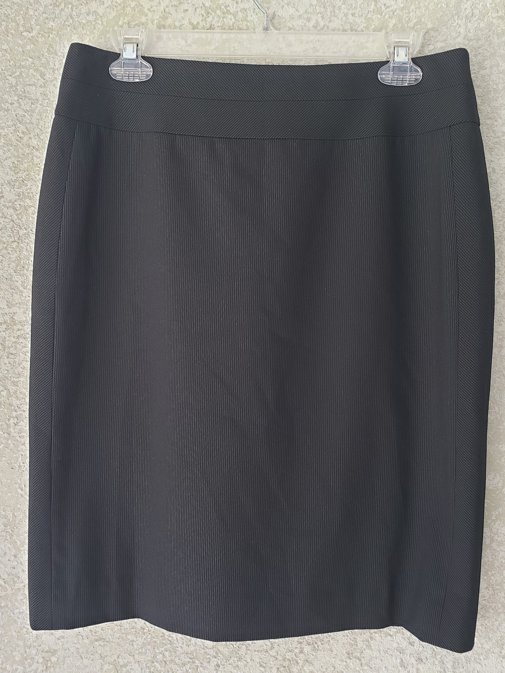 ANTONIO MELANI Black Pencil Skirt Striped Lined  Size 8 Back Slit